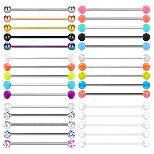 Mayhoop 14G Stainless Steel Industrial Barbell Earring Cartilage Body Piercing Jewelry 38mm 112 Inch Industrial Piercing Bar for Women Men 2030PCS Mayhoop 14G Stainless Steel Industrial Barbell Earring Cartilage Body Piercing Jewelry 38mm 112 Inch Industrial Piercing Bar for Women Men 2030PCS