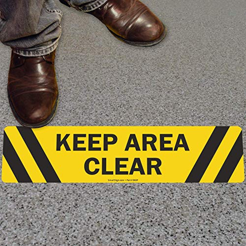 SmartSign Keep Area Clear Anti Slip Adhesive Floor Sign  6 x 24