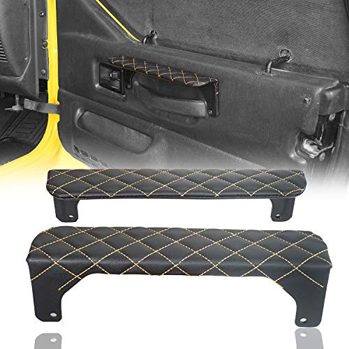 uBox 2 Pcs Steel Leather Front Arm Rests Kit Fits Jeep Wrangler TJ 19972006 uBox 2 Pcs Steel Leather Front Arm Rests Kit Fits Jeep Wrangler TJ 19972006