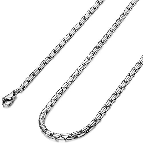 ORAZIO 3MM Stainless Steel Necklace for Men Rolo Cable Chain Link Necklace20 Inches ORAZIO 3MM Stainless Steel Necklace for Men Rolo Cable Chain Link Necklace20 Inches