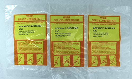 3 x A3C Submersible Pump Wire Splice Kit Repair and Installation. #10#12#14 AWG, 3 Wires Easy and Reliable. Crimp It - Shrink It and Forget it! - Pack of 3 Kits