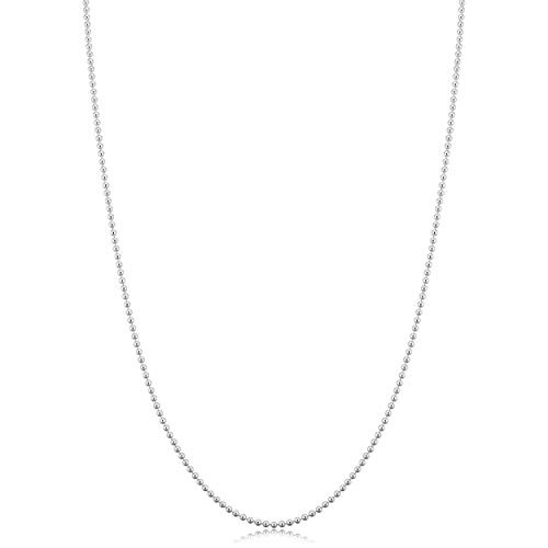 Kooljewelry Sterling Silver Polished Ball Chain Necklace 12 mm 20 inch