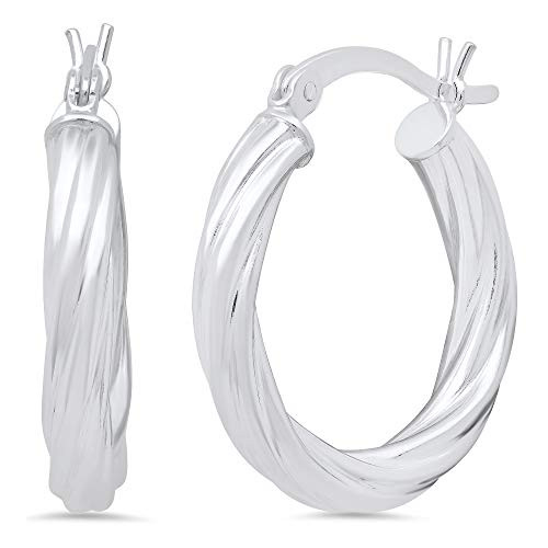 Womens HighPolished 925 Sterling Silver Nickel Free Hoop Earrings Jewelry Cloth Pouch Womens HighPolished 925 Sterling Silver Nickel Free Hoop Earrings Jewelry Cloth Pouch