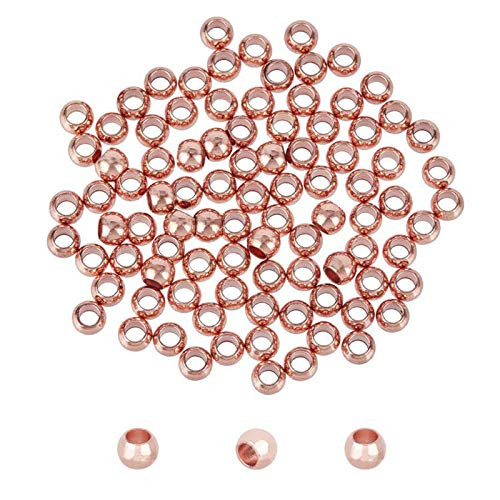 UNICRAFTALE 100pcs 4mm Rose Gold Rondelle Spacer Beads Stainless Steel Loose Beads Smooth Small Hole Spacer Beads for DIY Bracelet Necklace Jewelry Making Craft Hole 18mm UNICRAFTALE 100pcs 4mm Rose Gold Rondelle Spacer Beads Stainless Steel Loose Beads Smooth Small Hole Spacer Beads for DIY Bracelet Necklace Jewelry Making Craft Hole 18mm