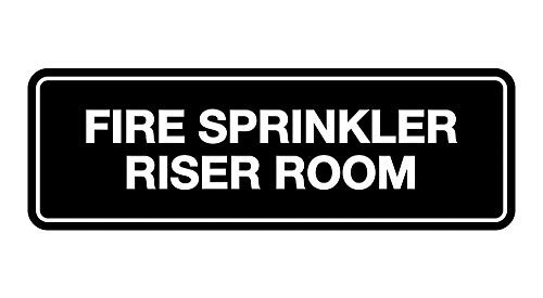 Signs ByLITA Standard Fire Sprinkler Riser Room Sign Black  Small