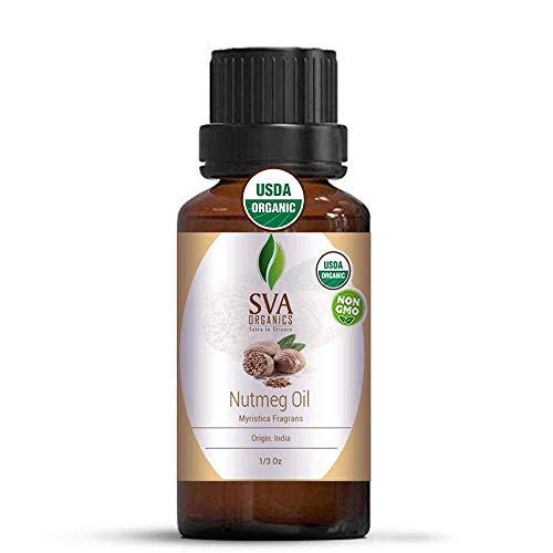 SVA Organics Nutmeg Essential Oil 13 Oz Organic Premium Therapeutic Grade 100 Pure Natural Undiluted USDA Certified Oil for Skin Aromatherapy Hair Care SVA Organics Nutmeg Essential Oil 13 Oz Organic Premium Therapeutic Grade 100 Pure Natural Undiluted USDA Certified Oil for Skin Aromatherapy Hair Care