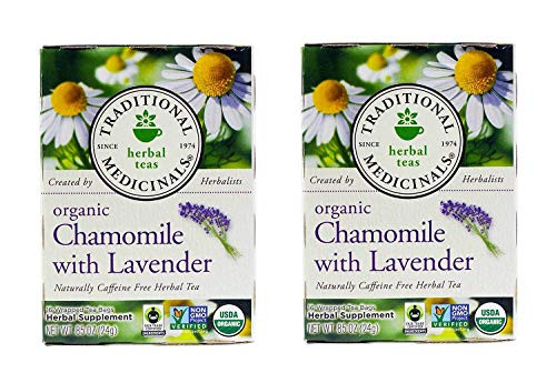 Traditional Medicinals Organic Chamomile With Lavender Herbal Tea - 16 Tea Bags (Pack Of 2) Traditional Medicinals Organic Chamomile With Lavender Herbal Tea - 16 Tea Bags (Pack Of 2)