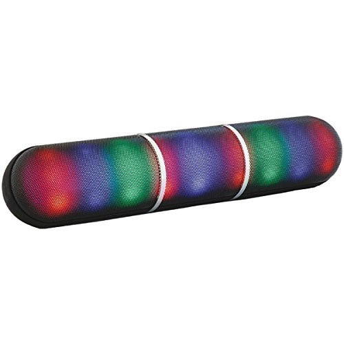 Naxa Electronics NAS-3092 The Illuminator Bluetooth Speaker with LED Flashing, Lights Black