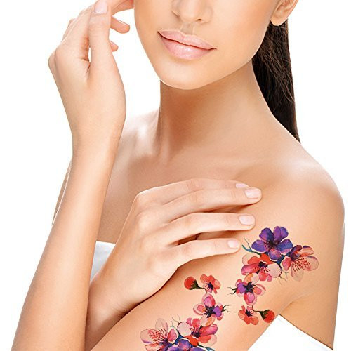 TAFLY Tattoos Flower Body Art Leg Temporary Tattoo Sticker 5 Sheets