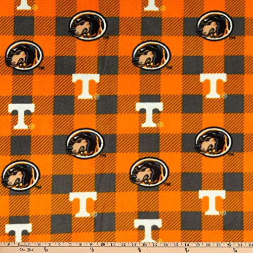 Sykel Enterprises NCAA Tennessee Volunteers Buffalo Plaid Fleece OrangeGrayWhite Yard