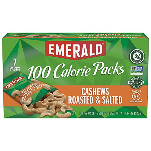 Emerald Nuts Cashews Roasted Salted 100 Calorie Packs 7 Count Pack of 12 Emerald Nuts Cashews Roasted Salted 100 Calorie Packs 7 Count Pack of 12