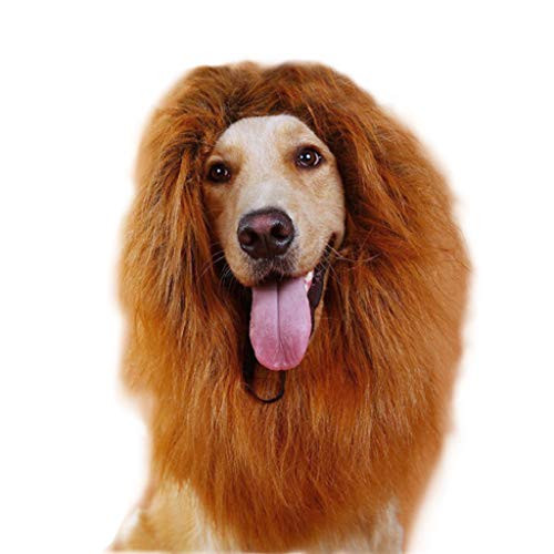 The Lion King Mane Dog Costume  Lion Wig with Tail for Medium to Big Dog  Great Fun Cosplay Costumes Brown