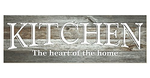 Kitchen The Heart of The Home Rustic Wood Wall Sign 6x18 Gray