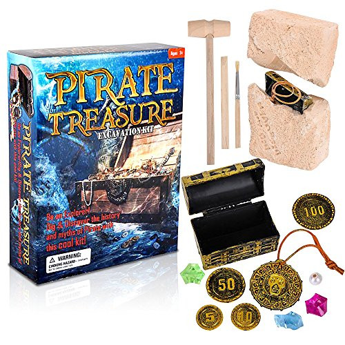 ArtCreativity Pirate Treasure Dig Kit for Kids | Gem Excavation Set with Digging Tools | Interactive Excavating Toys | Great Birthday Gift Idea/ Contest Prize for Boys and Girls ArtCreativity Pirate Treasure Dig Kit for Kids | Gem Excavation Set with Digging Tools | Interactive Excavating Toys | Great Birthday Gift Idea/ Contest Prize for Boys and Girls