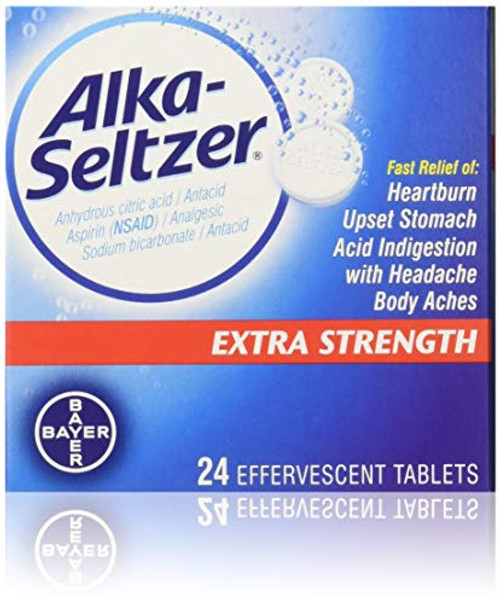AlkaSeltzer Effervescent Extra Strength  24 Tablets Pack of 3