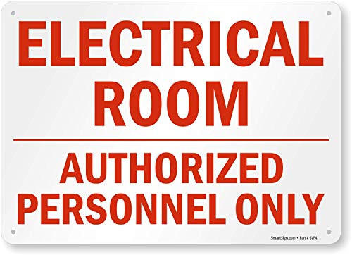 SmartSign Electrical Room  Authorized Personnel Only Sign  10 x 14 Plastic