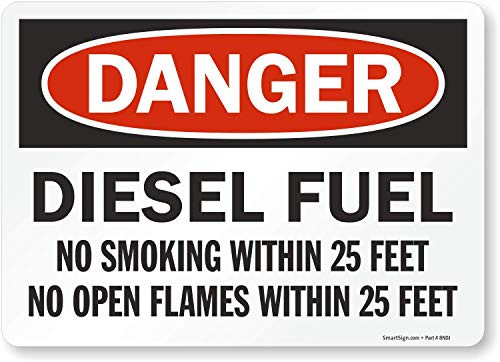 SmartSign U92495ND10x14 Adhesive Vinyl OSHA Safety Sign Legend Danger Diesel Fuel No Smoking 10 high x 14 wide BlackRed on White SmartSign U92495ND10x14 Adhesive Vinyl OSHA Safety Sign Legend Danger Diesel Fuel No Smoking 10 high x 14 wide BlackRed on White