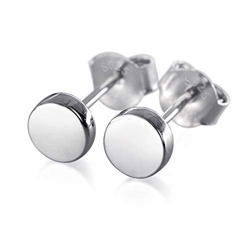 HANFLY Sterling silver dot earrings Tiny dot stud Earrings Bean Earrings Small Round Studs 5mm HANFLY Sterling silver dot earrings Tiny dot stud Earrings Bean Earrings Small Round Studs 5mm