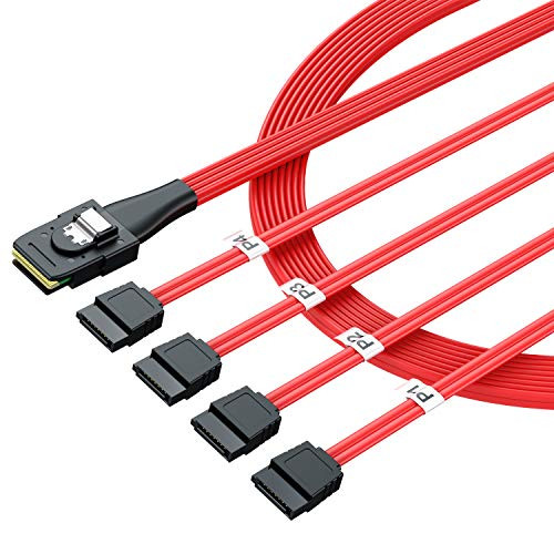 LiNKFOR Internal Mini SAS to SATA Cable SAS Breakout Cable SFF8087 to SATA Forward Breakout Cable Mini SAS Host Internal Cable HDD Hard Drive Splitter Cable 33 Feet