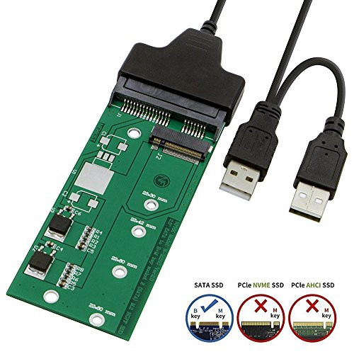 SHINESTAR M2 to USB Adapter, M.2 to SATA Adapter with Cable, Convert M.2 NGFF SSD (Key B) to 2.5 inch SATA SSD, Work as Portable Flash Drive / External Hard Drive, Support 2230 2242 2260 2280