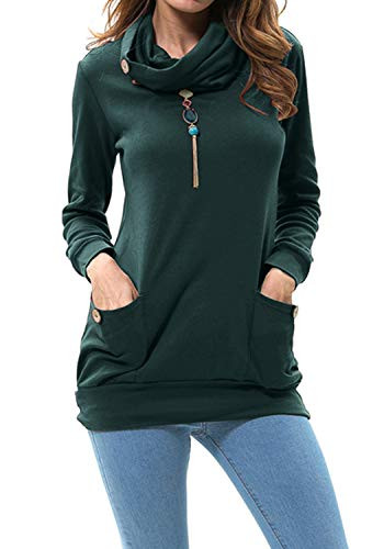 levaca Womens Pullover Sweatshirts Tunic Tops for Leggings Christmas Green M
