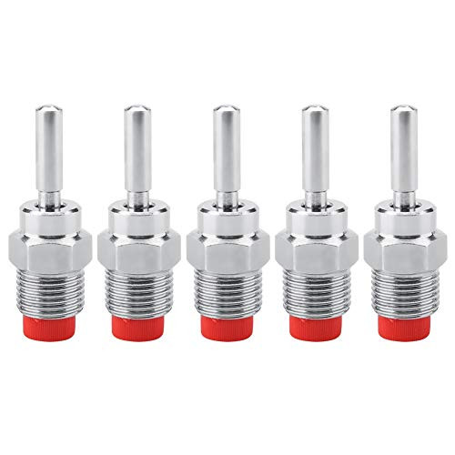 ViaGasaFamido Poultry Waterer 5pcs Stainless Steel Copper Cap Automatic Pig Nipple Drinker Waterer Automatic Red Cap Long Rod Poultry Drinker System for Sows Piglets Drinking