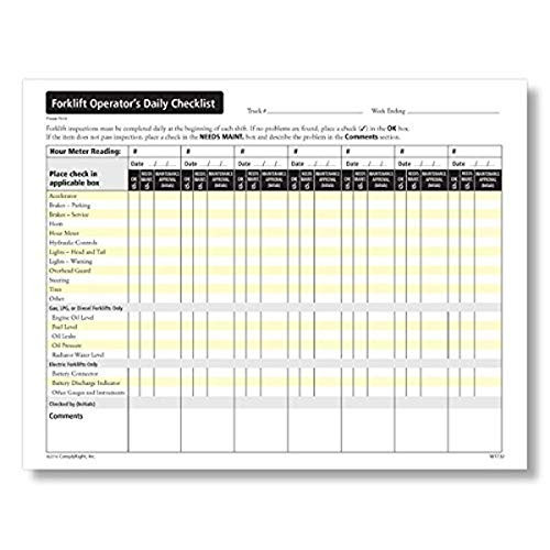 ComplyRight Forklift Daily Checklist