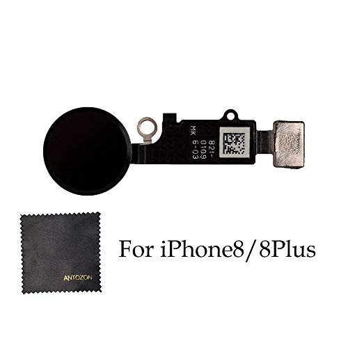 ANTOZON Replacement Home Button Key Flex Cable Assembly with Rubber Ring Compatible for iPhone 8 and 8 Plus (Black)
