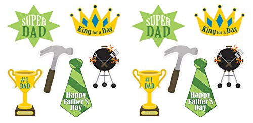 Beistle 54820 Father's Day Cutouts 12 Piece, 13.25" - 16.5" Multicolored