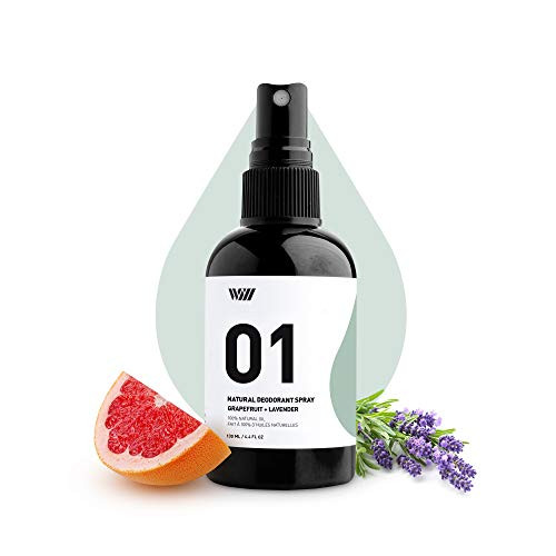 01 Natural Deodorant Spray Aluminum Free Deodorant Spray Organic Deodorant Spray for Men and Women Non Toxic Deodorant Grapefruit Lavender  Way of Will