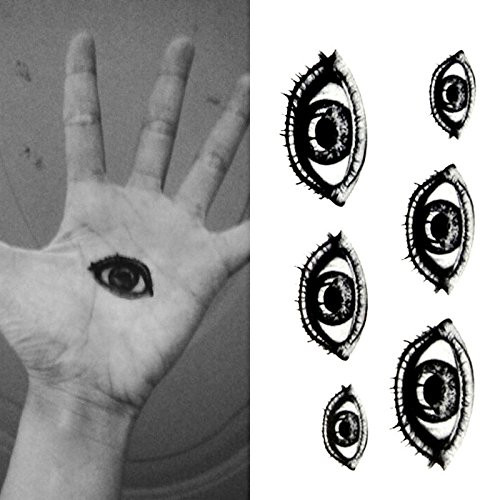 Oottati Small Cute Temporary Tattoo Horror Halloween Eye 2 Sheets