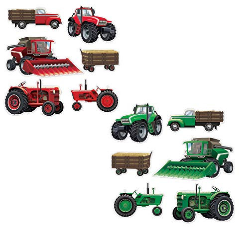 Beistle 54961 Farm Equipment Cutouts, 12 Piece, 23"", Multicolored
