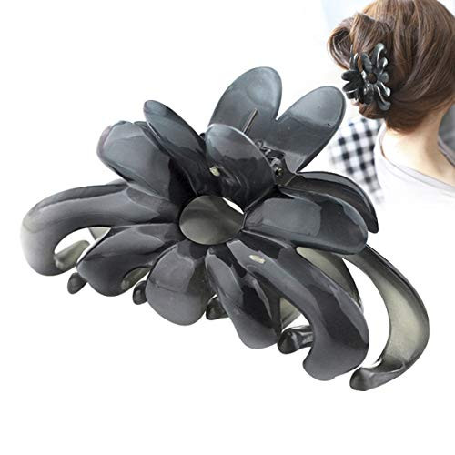 Women Elegant Flower Hair Clips Crystal Plastic Hair Claw Chic Styling Grab Clip Hairpin Hairgrip Hair Accessories Grey Women Elegant Flower Hair Clips Crystal Plastic Hair Claw Chic Styling Grab Clip Hairpin Hairgrip Hair Accessories Grey
