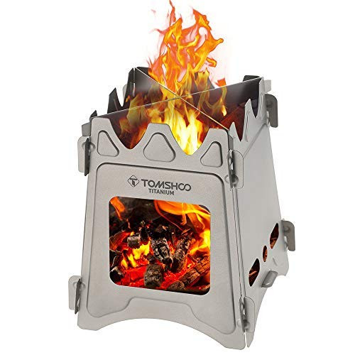 TOMSHOO Titanium Camping Stove with Pocket Bellow Camp Wood Stove Portable Foldable Burning Backpacking Stove for Outdoor Hiking Picnic BBQ TOMSHOO Titanium Camping Stove with Pocket Bellow Camp Wood Stove Portable Foldable Burning Backpacking Stove for Outdoor Hiking Picnic BBQ