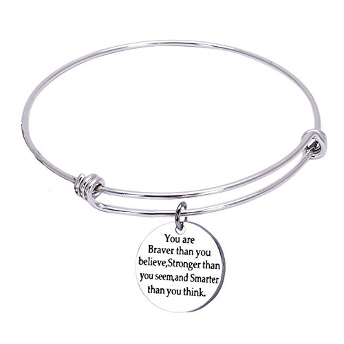 Inspirational Bracelets for Women You Are Braver Than You Believe Stronger Smarter Than You Think Stainless Steel Jewelry Adjustable Bangle Bracelets for Women Inspirational Bracelets for Women You Are Braver Than You Believe Stronger Smarter Than You Think Stainless Steel Jewelry Adjustable Bangle Bracelets for Women
