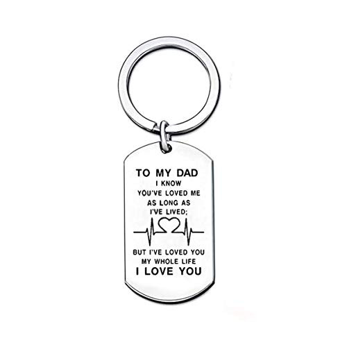 Grekywin Fathers Day Gift Keychain Keyring Stainless Steel Keychain Birthday Gift for Dad Papa Father