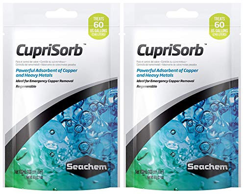 Seachem 2 Pack of Cuprisorb 21 Ounces Each Aquarium Water Treatment for Copper and Heavy Metal Remover
