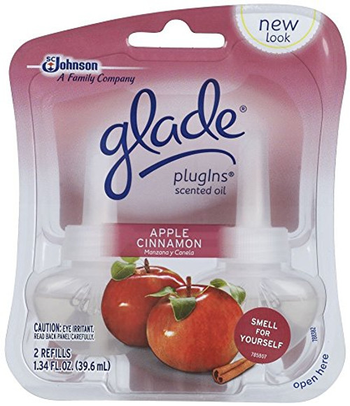 Glade PlugIns Scented Oil Air Freshener Refill, Apple Cinnamon, 2 refills, 1.34 fl oz Glade PlugIns Scented Oil Air Freshener Refill, Apple Cinnamon, 2 refills, 1.34 fl oz