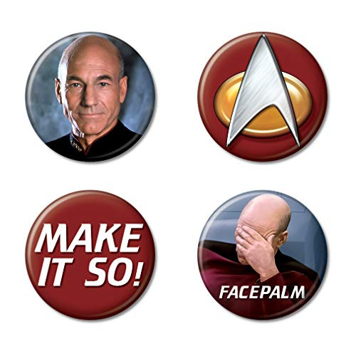 AtaBoy Star Trek The Next Generation Set of 4 125 Collectible Buttons AtaBoy Star Trek The Next Generation Set of 4 125 Collectible Buttons