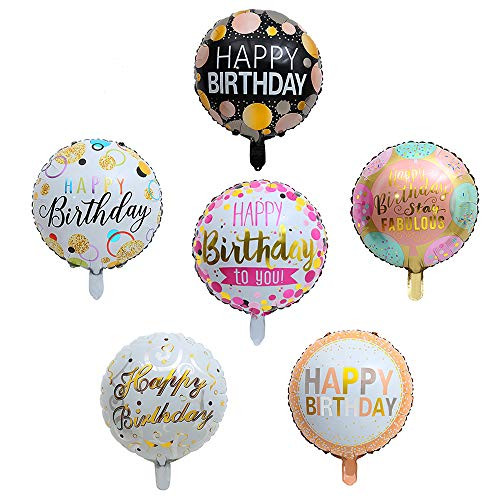 Happy Birthday Round Foil Balloons 30Pcsset 18 Birthday Mylar Helium Balloon Floating Letter Balloon Party Decorations Supplies