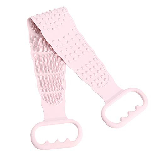 Silicone Back Scrubber for Shower Exfoliating Lengthen Double Side Silicone Body Back Scrubber Easy to Clean Washer Exfoliating Lathers Well Eco Friendly