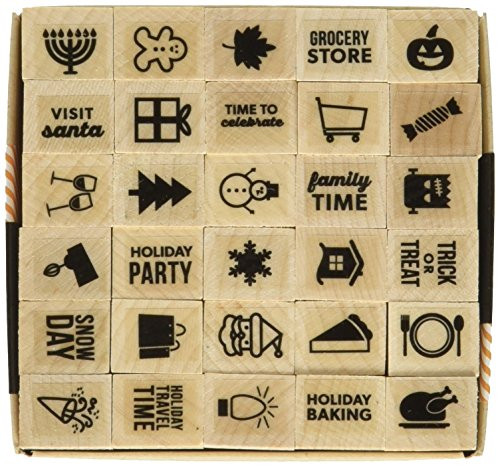 Hero Arts Kelly's Holiday Planner Icons Wood Block Rubber Stamp