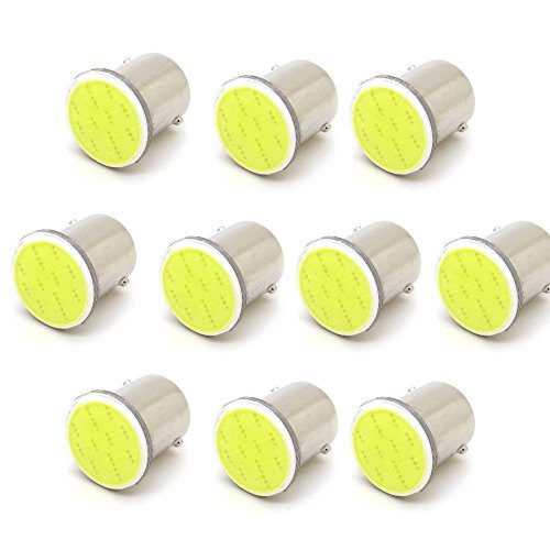 (Pack of 10) White BA15S 1156 COB 12-SMD p21w R5W Auto Led Car Bulbs Turn Signal Reverse Lights