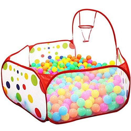 ISusser Kids Ball Pit Ball Tent Toddler Ball Pit with Basketball Hoop for Toddlers 4 Ft/120CM (Balls not Included) ISusser Kids Ball Pit Ball Tent Toddler Ball Pit with Basketball Hoop for Toddlers 4 Ft/120CM (Balls not Included)