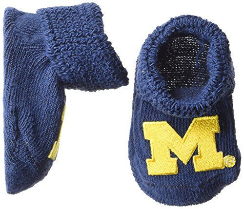 Two Feet Ahead NCAA Newborn Infant Booties with Gift Box Michigan Wolverines Solid