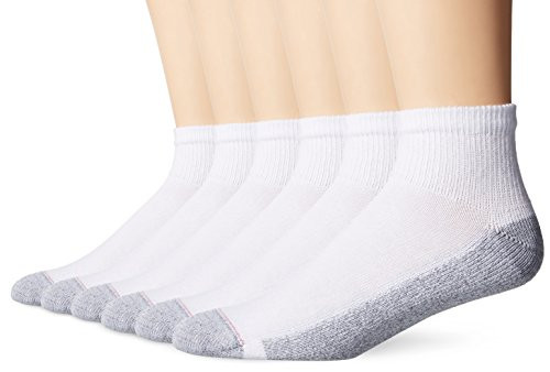 Hanes Mens ComfortBlend Ankle Socks 6Pack White Shoe Size 612