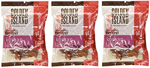 Golden Island Natural Style Pork Jerky Korean Barbecue Recipe 145oz Pack of 3