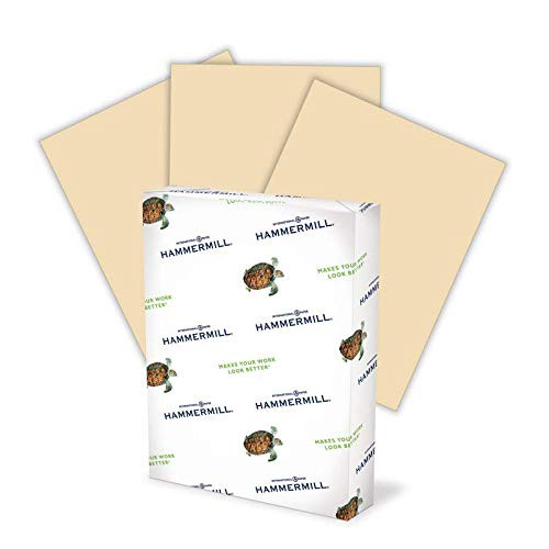 Hammermill Tan Colored 20lb Copy Paper 85x11 1 Ream 500 Total Sheets Made in USA Sustainably Sourced From American Family Tree Farms Acid Free Pastel Printer Paper 102863R