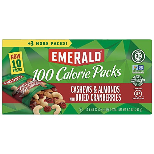 Emerald Nuts Cashews and Almonds With Dried Cranberries 100 Calorie Packs 10 Count 69 Oz Emerald Nuts Cashews and Almonds With Dried Cranberries 100 Calorie Packs 10 Count 69 Oz
