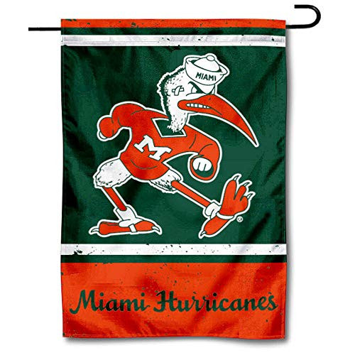 WinCraft Miami Canes Throwback Vintage Retro Garden Flag WinCraft Miami Canes Throwback Vintage Retro Garden Flag